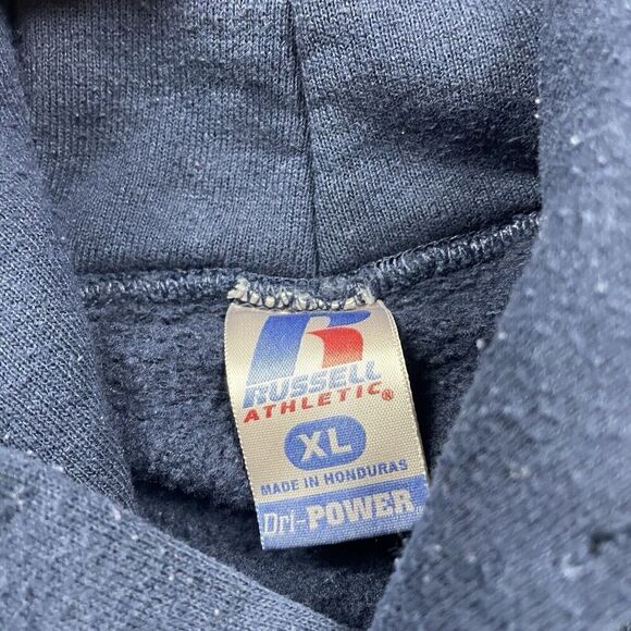 Vintage Hoodie Mens Extra Large Blue Russell Athletic Huskies 90s Fleece - Picture 6 of 11